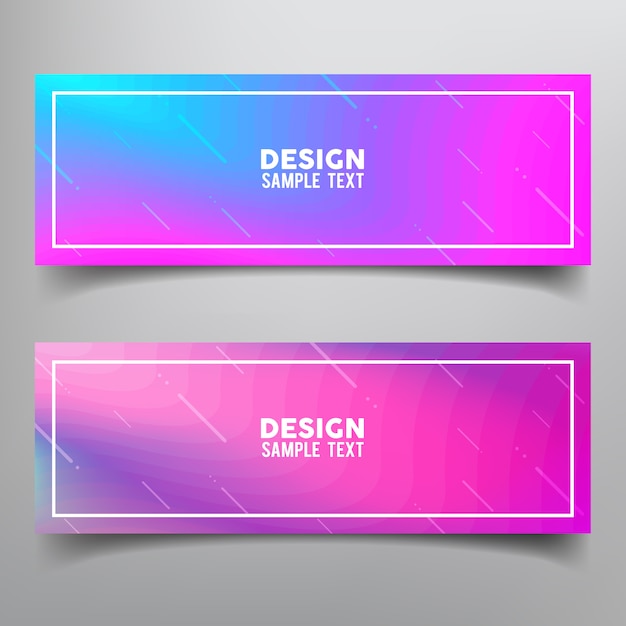 conjunto de banner con arte de línea abstracta