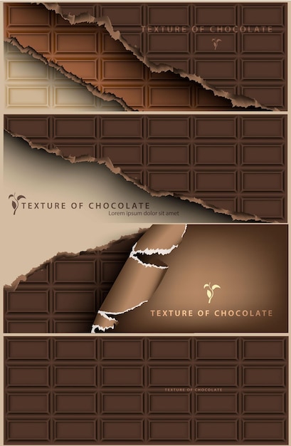 Conjunto de banner de chocolate