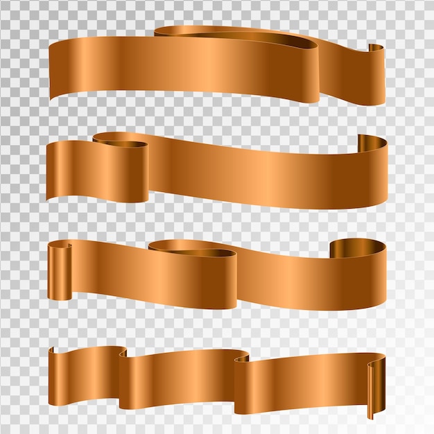 Conjunto de banner de cinta Cintas de oro.