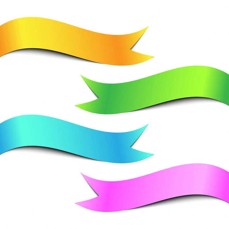 Vector conjunto de banner de cinta colorida