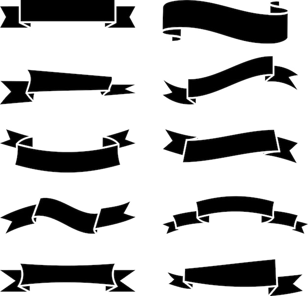 Conjunto de banner de cinta negra