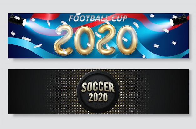 Conjunto de banner de deporte de club de fútbol o fútbol