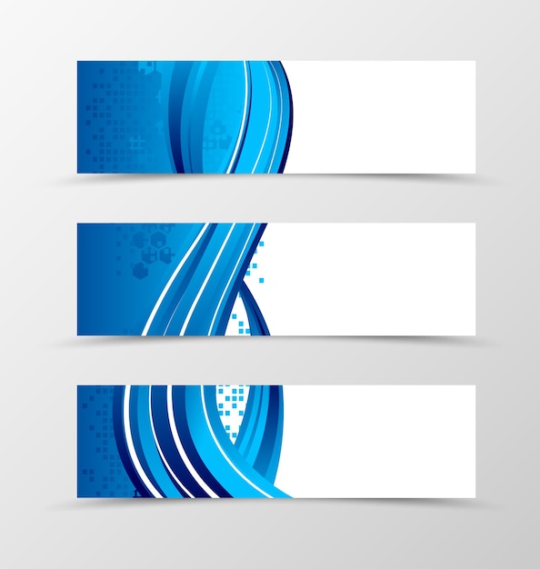 Vector conjunto de banner de encabezado dinámico diseño futurista