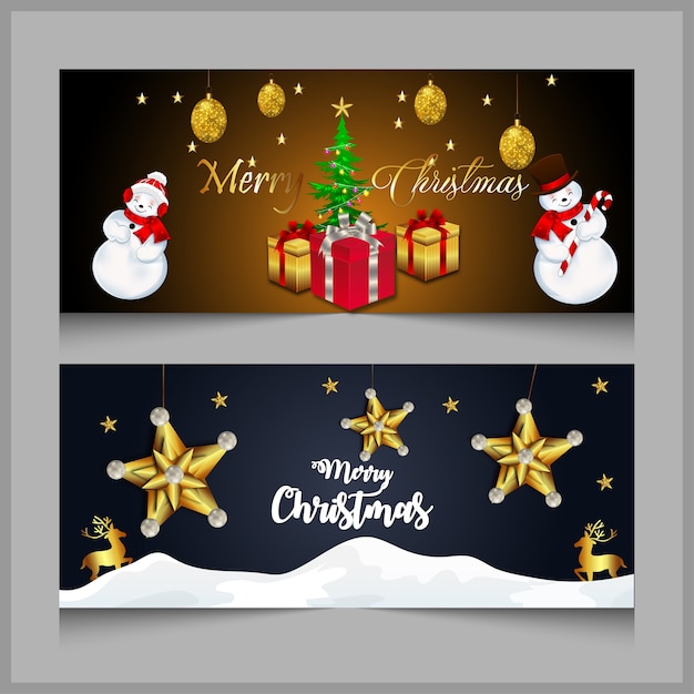 Conjunto de banner de feliz navidad