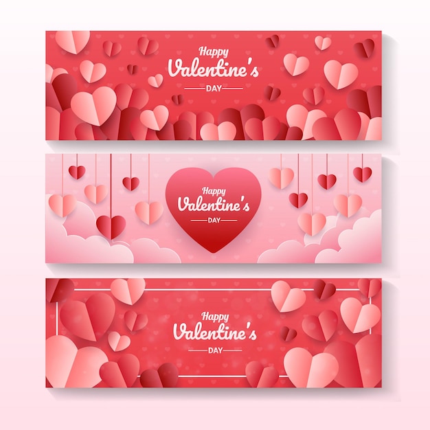 conjunto de banner feliz San Valentín