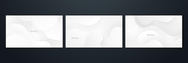 Conjunto de banner de fondo abstracto gris blanco moderno Plantilla web de fondo de presentación de patrón de banner de diseño gráfico abstracto de vector