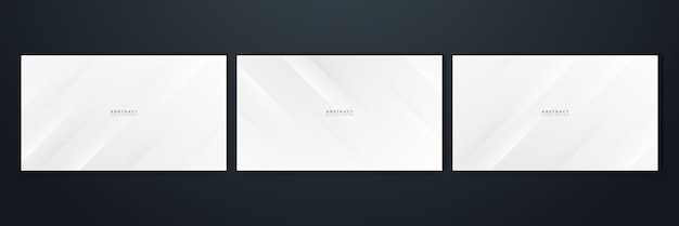 Conjunto de banner de fondo abstracto gris blanco moderno Plantilla web de fondo de presentación de patrón de banner de diseño gráfico abstracto de vector