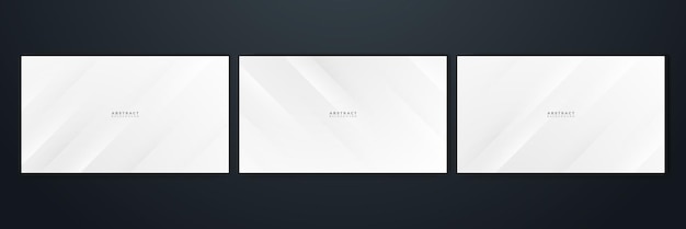 Conjunto de banner de fondo abstracto gris blanco moderno Plantilla web de fondo de presentación de patrón de banner de diseño gráfico abstracto de vector