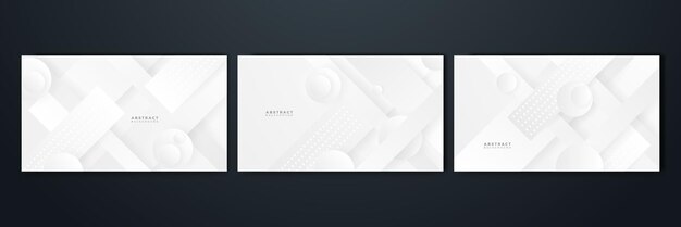 Conjunto de banner de fondo abstracto gris blanco moderno Plantilla web de fondo de presentación de patrón de banner de diseño gráfico abstracto de vector