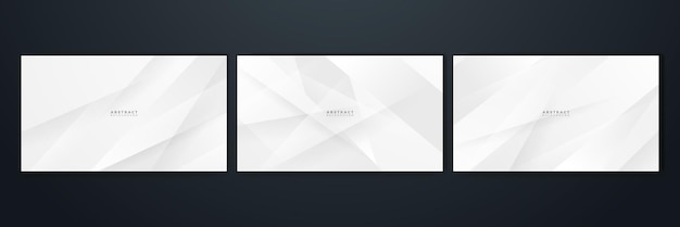Conjunto de banner de fondo abstracto gris blanco moderno Plantilla web de fondo de presentación de patrón de banner de diseño gráfico abstracto de vector