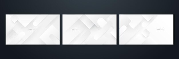 Conjunto de banner de fondo abstracto gris blanco moderno plantilla web de fondo de presentación de patrón de banner de diseño gráfico abstracto de vector