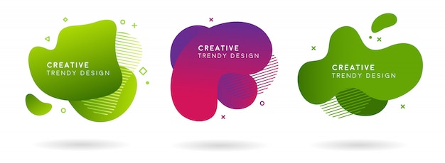Conjunto de banner gráfico de elementos de moda modernos abstractos
