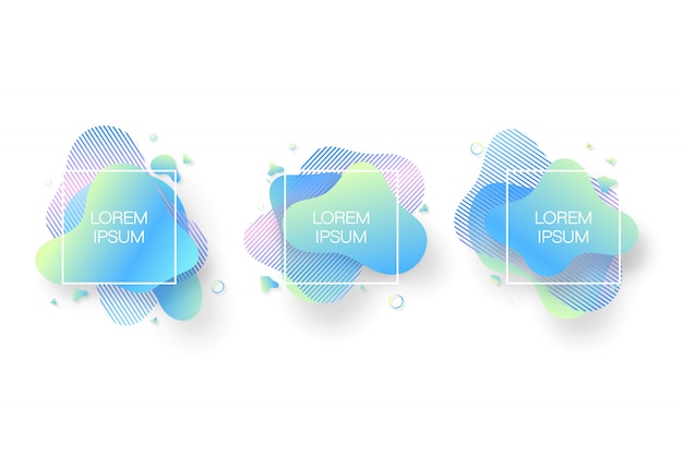 conjunto de banner líquido gradiente