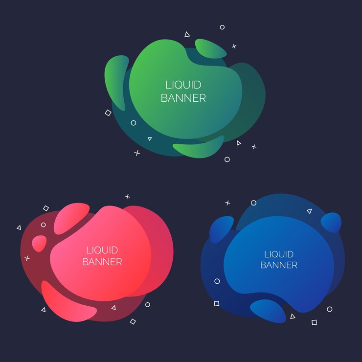 conjunto de banner líquido