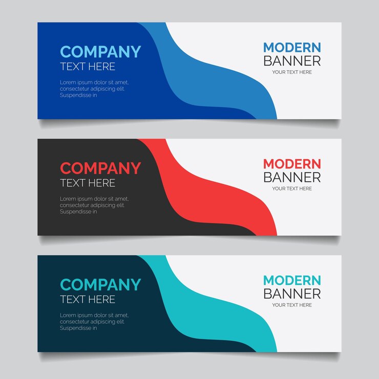 Conjunto de banner moderno abstracto