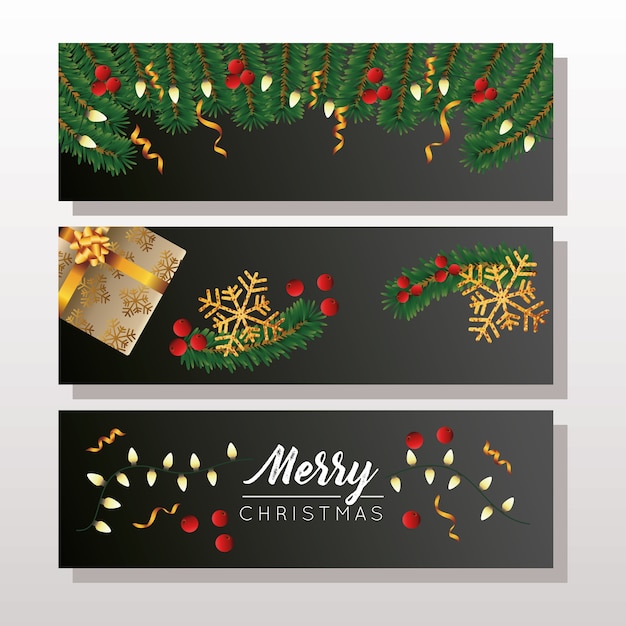 conjunto de banner de navidad