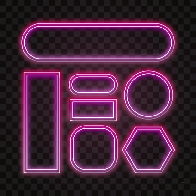 Conjunto de banner de neón rosa