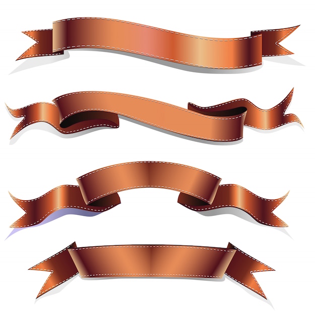 Vector conjunto de banner realista de color bronce