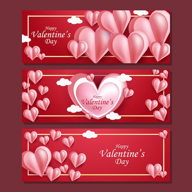 conjunto de banner de San Valentín