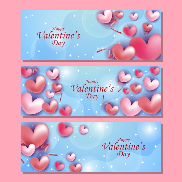 conjunto de banner de San Valentín