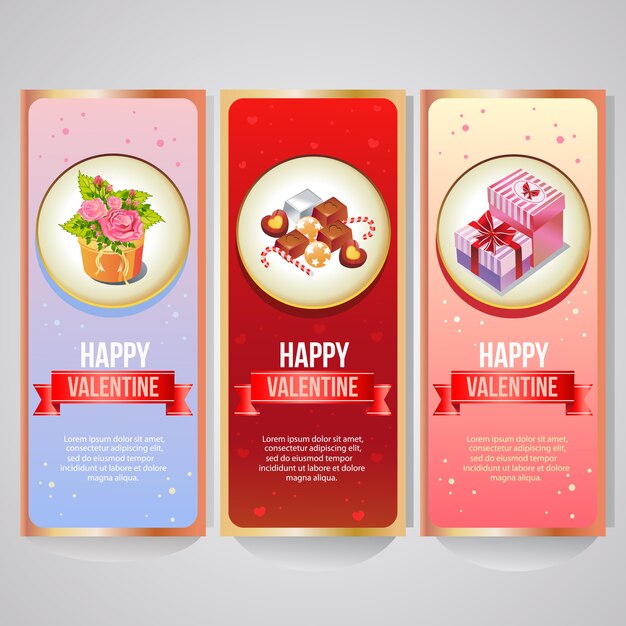 conjunto de banner de San Valentín
