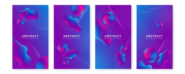 Conjunto de banner de venta moderno con formas abstractas. Gradiente geométrico