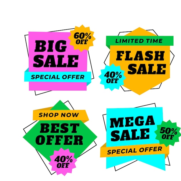 Conjunto de banner de venta