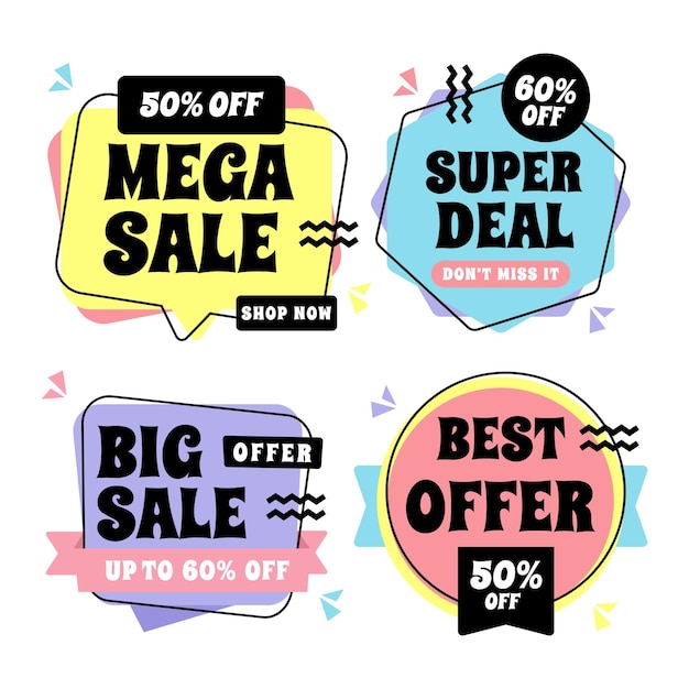 Conjunto de banner de venta