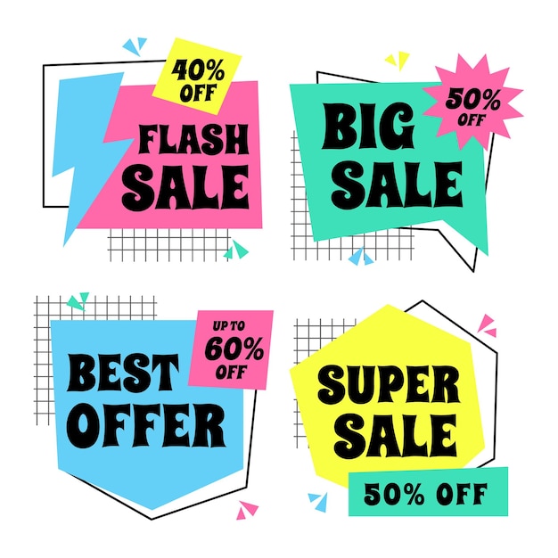 Conjunto de banner de venta
