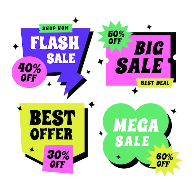 Conjunto de banner de venta