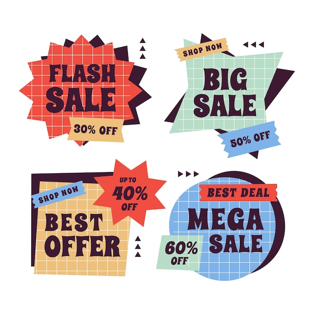 Conjunto de banner de venta