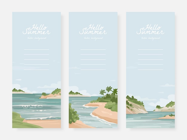 Conjunto de banner de verano vectorial