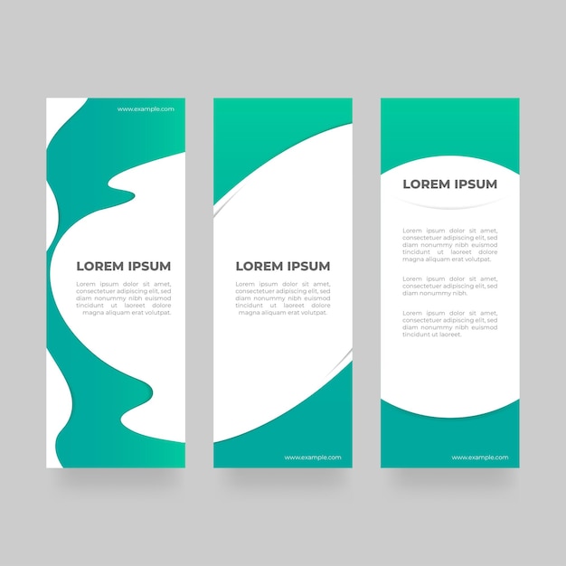 Conjunto de banner vertical contemporáneo abstracto verde