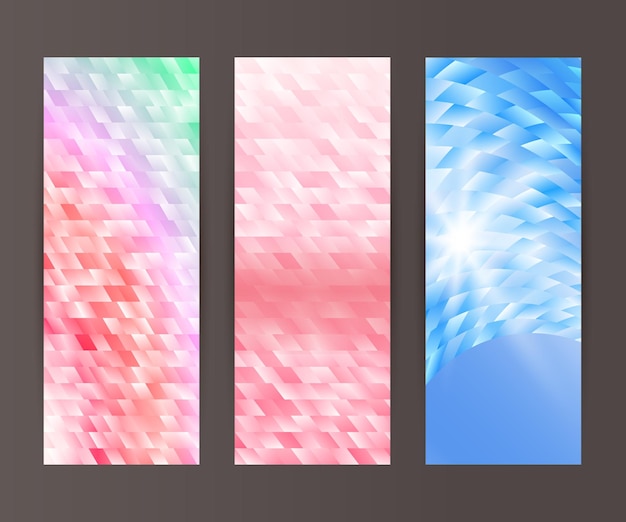 Conjunto de banner vertical elemento de diseño fondo resplandor forma abstracta19