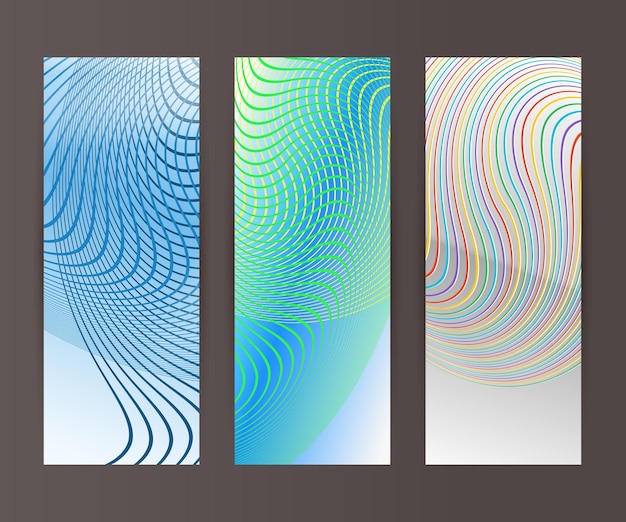 Conjunto de banner vertical elemento de diseño fondo resplandor forma abstracta27