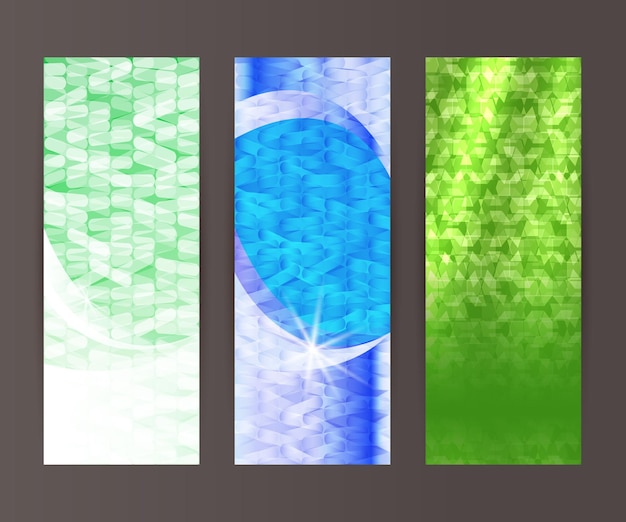 Conjunto de banner vertical elemento de diseño fondo resplandor forma abstracta45