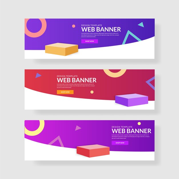 Vector conjunto de banner web