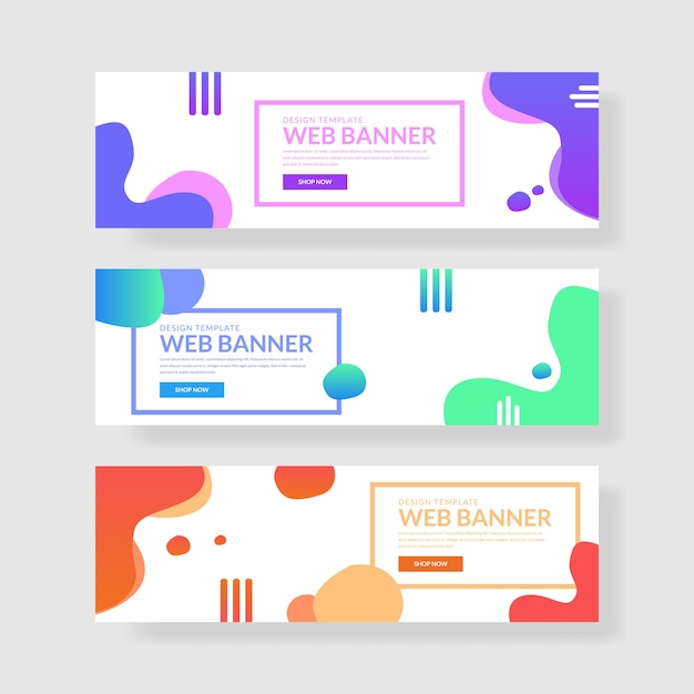 Vector conjunto de banner web