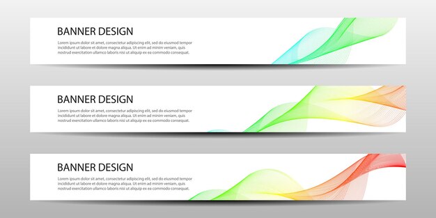 Conjunto de banners abstractos con líneas gráficas. ilustración vectorial