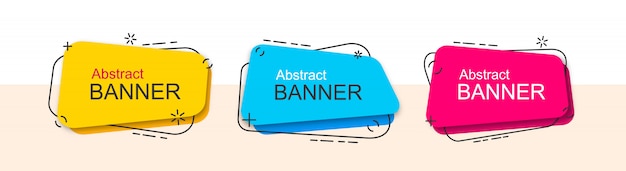 Conjunto de banners abstractos plantilla de forma líquida.