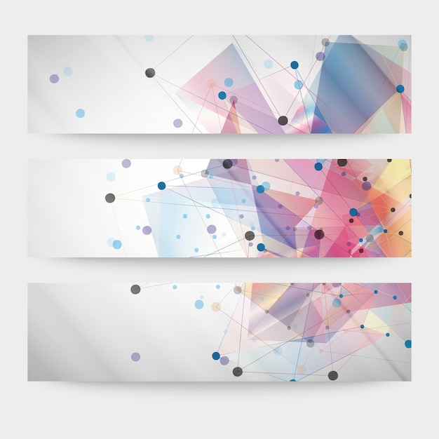 Conjunto de banners abstractos