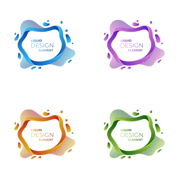conjunto de banners de agua abstracta