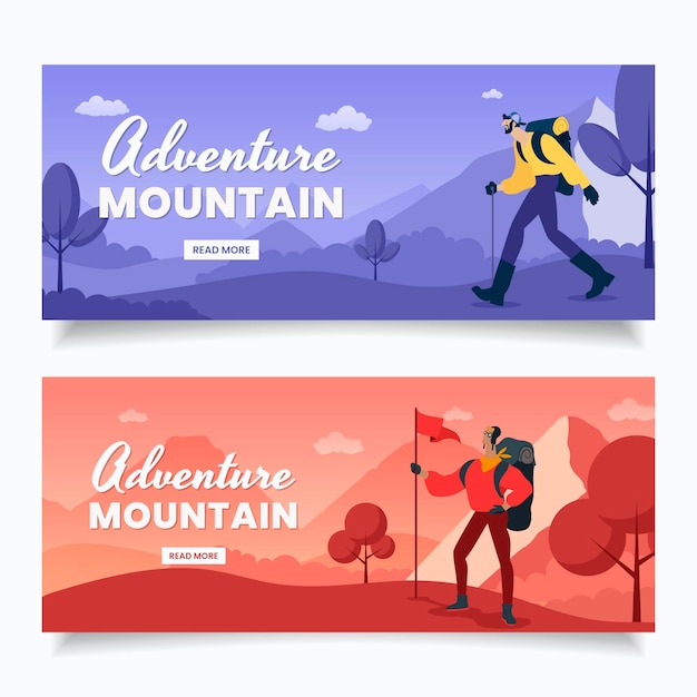 Conjunto de banners de aventura