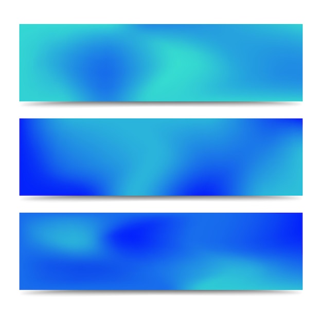 Conjunto de banners azul degradado borroso abstracto suave. Fondo multicolor creativo abstracto. Ilustración vectorial