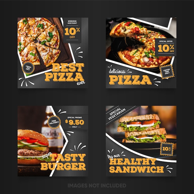 Vector conjunto de banners de comida rápida