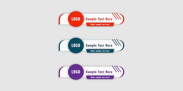 Conjunto de banners de diseño de tercio inferior con estilo vector premium