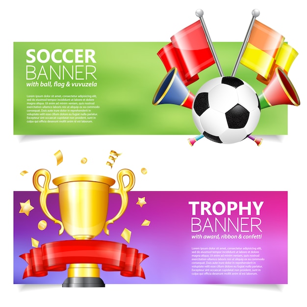 Vector conjunto de banners de futbol