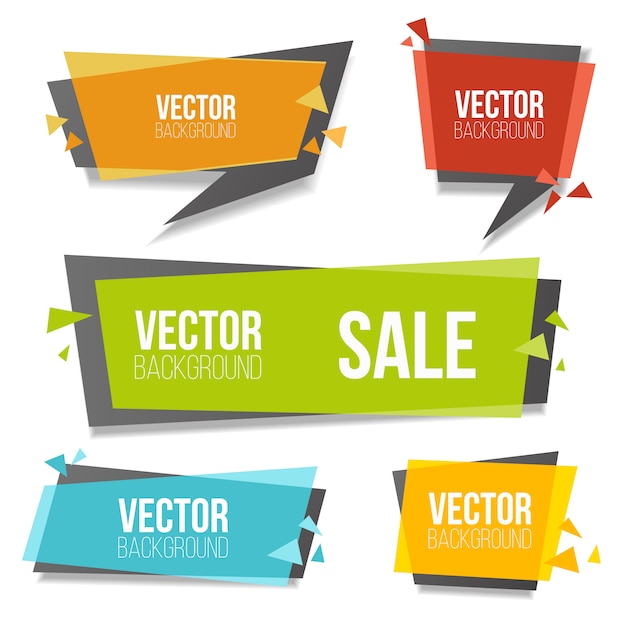 Conjunto de banners geométricos coloridos