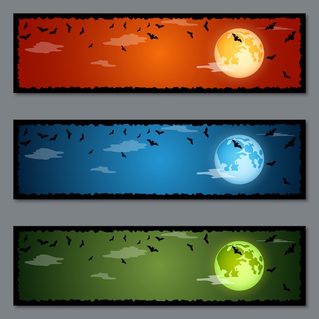 Conjunto de banners de Halloween