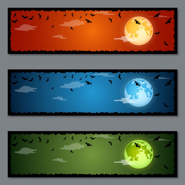 Conjunto de banners de halloween